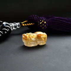 【太金針の圧倒的オーラ☆】1点物　ゴールド　タイチンルチル　クォーツ　貔貅　ヒキュウ　【GHHKU8】4g　金運 仕事運 交渉　勝負運　邪気払い　お守り　ご褒美　天然石ビーズ　貫通穴あり　ルチルクォーツ　効果 天然石の卸　京の蔵