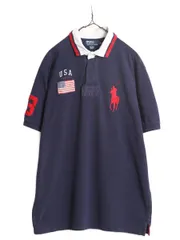 【お得なクーポン配布中!】 ビッグポニー アメリカ代表 ポロ ラルフローレン 鹿の子 半袖 ポロシャツ メンズ XL / 古着 半袖シャツ ラガーシャツ タイプ ナンバリング