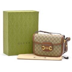 GUCCI グッチ ホースビット1955 GGスプリーム 602204 PVC×レザー ショルダーバッグ 【中古】【未使用品に近い】