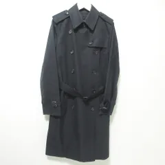 良品 BURBERRY LONDON バーバリー ノバチェック柄 ライナー付き ダブルブレスト ロング トレンチコート 38 ブラック レディース 古着 中古 USED