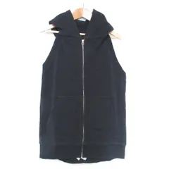 良品 22AW MM6 エムエムシックス メゾンマルジェラ バックシャン ノースリーブパーカー S ブラック レディース 古着 中古 USED