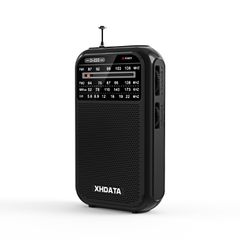 【数量限定】AM/FM 短波ラジオ ワイドFM対応 小型 携帯ラジオ ポケットラジオ ラジオ ポータブルラジオ 高感度 大音量 D220 単3形電池型 防災 XHDATA 操作簡単 日本語取扱説明書付き（黒い）