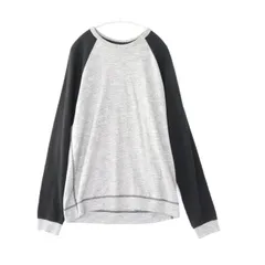 【中古A】rag & bone ラグアンドボーン L メンズ Tシャツ カットソー 長袖 ラグラン 霜降りグレー 黒 綿 ポリエステル 中古A 古着
