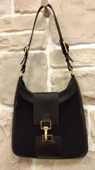 A4✨希少✨GUCCI スウェード×レザー ショルダーバッグ 黒 GUCCI グッチ スエードレザー ワンショルダーバッグ ジャッキー