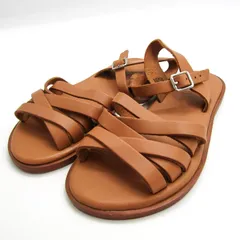 ザラ サンダル ストラップ フラット 靴 キッズ 女の子用 29サイズ ブラウン ZARA 【中古】