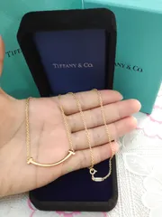 【極美品】 ネックレス スマイル ローズゴールド ティファニー T スマイル ペンダント ローズゴールド（スモール
