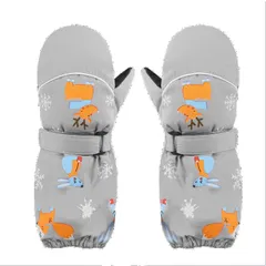 【在庫処分】ベビーミトン 手袋 2-6歳 キッズ スキー グローブ かわいい 動物柄 長手袋 袖カバー付き 防寒 防風 暖かい手袋 裏起毛素材 男の子 女の子 防寒グローブ 滑り止め付き 通園通学 アウトドア 雪遊び スノボー スケート 雪合戦 紛失防止