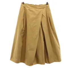 niko and... ニコアンド ミモレ丈 タック フレアスカート 3 キャメル レディース 古着