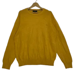 バーバリー　ニットセーター Mサイズ　カーキ色　超美品 BURBERRY LONDON バーバリー ロンドン Vネック ウール カシミヤ ニット