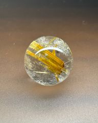 完全未処理 天然太陽放射ルチル水晶19ct カボション ヘマタイト核 ブラジル 完全未処理 天然太陽放射ルチル水晶19ct カボション ヘマタイト核