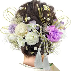 人気商品　成人式 髪飾り 9色 ドライフラワー 造花飾り 水引 髪飾り 紐 ヘアーアクセサリー 和玉 かすみ草 金箔 人気 和服 着物 振袖 袴 [JZOON] 花 浴衣 成人式 七五三 結納 卒業式 入学式 結婚式 発表会 T1300