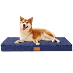 新品 Patas Lague 高反発犬ベッド（大型犬用）ペット 猫ベッドクッション 防水 洗える 取り外せるカバー 滑り止め 通気性 オールシーズン 107cm*71cm ネイビーブルー