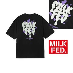 ミルクフェド tシャツ Tシャツ milkfed MILKFED MELT LOGO WIDE S/S TEE 103252011004 レディース 黒 ブラック ティーシャツ ブランド ティシャツ M m サイズ  mサイズ おしゃれ 可愛い オシャレ