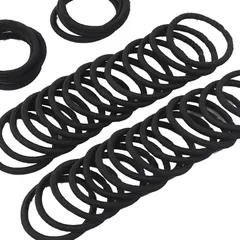 【VEVE&MIKI】50個女性用ヘアゴム 黒 髪ゴム 黒 跡がつかないヘア オシャレ 高弾性 太い髪用ヘアバンド おしゃれ 跡がつかない切れない 太め ヘアアクセサリー 接合なし 痛くない 柔らかい 極太 髪の毛 強力 髪留め ゴム