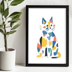 f5201 カラフルペットアート フォレストキャット メッセージ付 A4のサムネイル