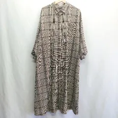 ◇ ⊂ rps タータンチェック 長袖 ロング ワンピース サイズM ブラウン レディース E  【1410100000944】