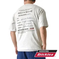 GENUINE Dickies 半袖Tシャツ 《19アッシュグレー》新品 未使用 ディッキーズ メンズ 天竺 バックプリント アメカジ【B2G】【メール便2】ファッション メンズ M L XL 夏