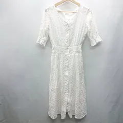 ◇ OLIVE des OLIVE シンプル おしゃれ 五分袖 ロング丈 ワンピース サイズF ホワイト レディース E  【1404240028906】