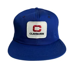 【キャップ/帽子】CLAYBURN（クレイバーン）ビンテージ トラッカーキャップ ワッペン ホワイト 白 ブルー 青 レッド 赤
