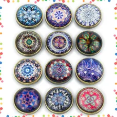 【在庫処分】(Aセット・12個) ハンドメイド レザークラフト 633型 16mm 飾りボタン バネホック