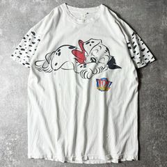 90sディズニー映画101匹わんちゃん総柄プロモTシャツUSA製OSFA白