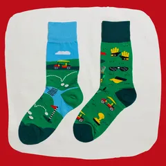 ゴルフとゴルフ場 クルーソックス #109　左右非対称