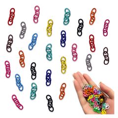 アジャスター チェーン 28ｍｍ カラフル ミックス 50個 4連カン キーホルダー ナスカン 金具 アクセサリー ハンドメイド パーツ BD4161