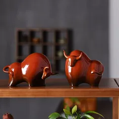 牛 うし 置物 オブジェ 赤 レッド オーナメント 開運 運気アップ インテリア 玄関 オフィス 寝室 風水 開運 健康運 出世運 家庭運 家内安全 縁起物