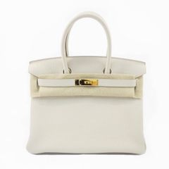 HERMES エルメス バーキン30 ハンドバッグトリヨンクレマンス A刻印 クレ (オフホワイト)  ゴールド金具  レディース【中古】【送料無料】