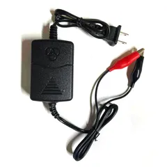 バッテリー充電器 電源アダプタ アキュムレータバッテリーチャージャー 12V クリップ型 LEDライト 鉛蓄電池 バッテリーチャージ用(ブラック+レッド)