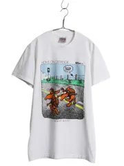 【お得なクーポン配布中!】 デッドストック 90s ジョーク イラスト プリント Tシャツ メンズ S グラフィック アニマル シングルステッチ ヘビーウェイト キャラクター
