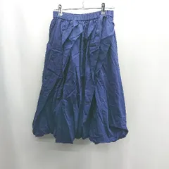 ◇ Θ UNIQLO ユニクロ コットン系 膝丈 フレアー スカート サイズM ネイビー系 レディース E  【1410290042687】