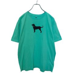 USA製　L　the black dog　tシャツ　ブルーグリーン　短丈　染み込 USA製 L the black dog tシャツ ブルーグリーン 短丈 染み込 - メルカリ