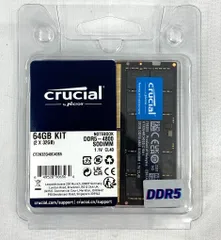 【中古】CRUCIAL DDR5-4800MHz 64GB (16GB×4) Crucial 16GB DDR5 RAM, 4800MHz CL40 Desktop Memory, UDIMM