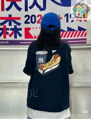 【今日WTO】Mlb-La 韓国直営店限定 ヤンキーズハンバーガーカップル T-MU30