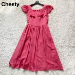 Chesty チェスティ パールラインパフスリーブワンピース 0 パープル