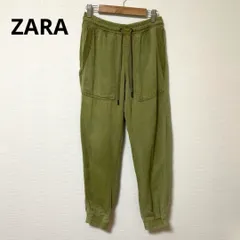 ZARA ザラ オリーブ色 リラックス フィットパンツ 腰ゴム
