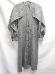 ◇ ⊇ AZUL BY MOUSSY ヘリンボーン 長袖 膝下丈 ケープスリーブ ワンピース サイズS グレー ブラック系 レディース E  【1507160009168】のサムネイル
