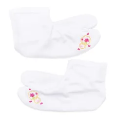 【新品】 [KYOETSU] [キョウエツ] 足袋 刺繍 和柄 足袋カバー 滑り止め付き ガールズ (17-18cm, B.雪輪) 0