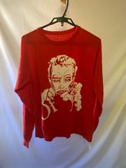 Off-White - Intarsia Cotton-Blend Sweater  赤色　セーター