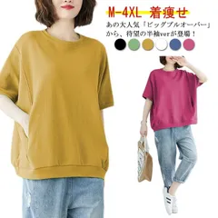 全6色×6サイズ！プルオーバー トレーナー 送料無料 レディース トップス 半袖 tシャツ 大きサイズ ビッグシルエット 半袖tシャツ ラウンドネック カットソー 無地 ゆったり 体型カバー 夏服 ス#lucky1326