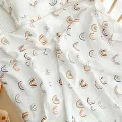 ☆ レインボー ☆ ベビー おくるみ ガーゼ タオルケット 薄手 ガーゼケット コットン 2重 ベビー お昼寝ケット タオルケット ガーゼ おくるみ 2重ガーゼ ガーゼおくるみ 夏 春 通年 赤ちゃん 新生児 あかちゃん ブランケット お昼寝 ねんね 冷房対策