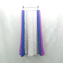 ◇ ⊂ GRACE CLASS グレースクラス ロング フレア スカート サイズ表記なし グレー ブルー パープル レディース E  【1503060040027】