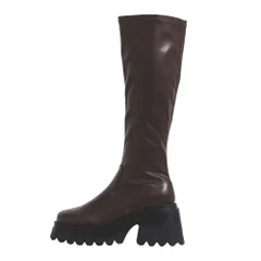 夢展望公式 [新品未使用] 厚底ストレッチロングブーツ [ブラウン(スムース)] 他カラー別ページ有  ブーツ ミドルブーツ・ロングブーツ 535106-04