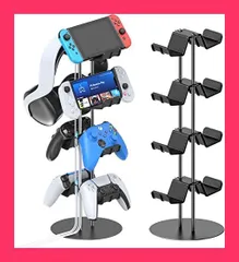 【スタッフおすすめ！】ゲームコントローラー収納ラック 4層対称設計 同時に8つ配置可能 充電ケーブル収納 Kytok 組み立て簡単 コントローラー ヘッドホンスタンド