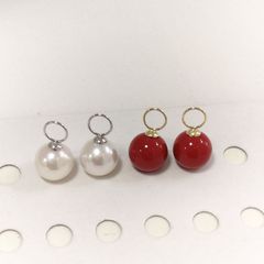 K18YG/WG あこや真珠&輪島塗　チャーム