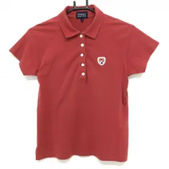 パーリーゲイツ 半袖ポロシャツ レッド系 胸ロゴワッペン レディース 1(M) ゴルフウェア PEARLY GATES