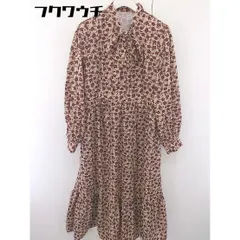 ◇ RETROGIRL レトロガール 総柄 ハーフボタン 長袖 ロング ワンピース サイズM ブラウン系 レディース  【中古】 【1201120001871】