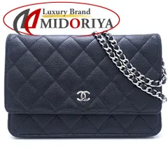 CHANEL シャネル チェーンウォレット AP0250 ショルダーバッグ マトラッセ キャビアスキン ブラック/352290【中古】