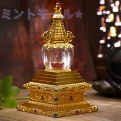 仏教美術　古銅　仏塔　置物　高さ約29cm　M　R6245 仏教美術 古銅 仏塔 置物 高さ約29cm M R6245